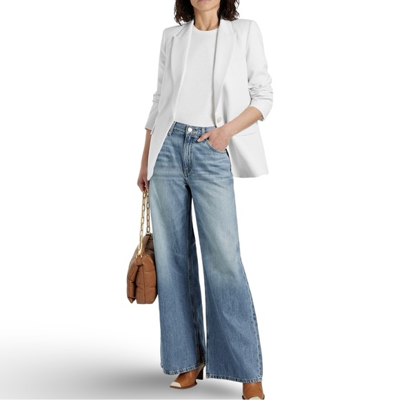 New Re/Done Low Rider Loose in Vintage Flow. Wide leg split seam low rise jean - Picture 3 of 16